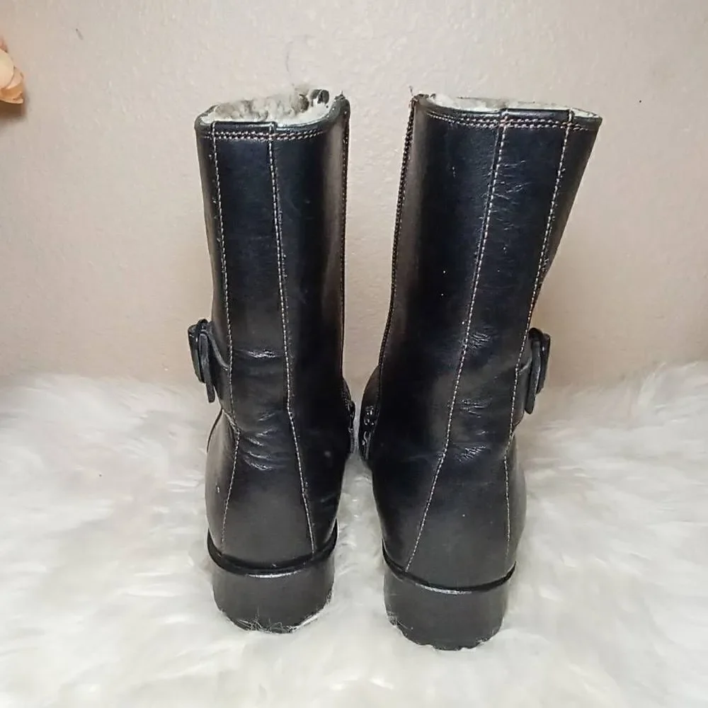 COLE HAAN LEATHER with LAMBS WOOL LINING MID-CALF BOOTS Size 5 - Picture 4 of 7